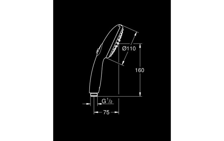 Actual product image Grohe Vitalio QuickFix Start 110 hand shower, intelligent spray diverter, water-saving, 2 spray types (2 Beam types, 7 l/min)