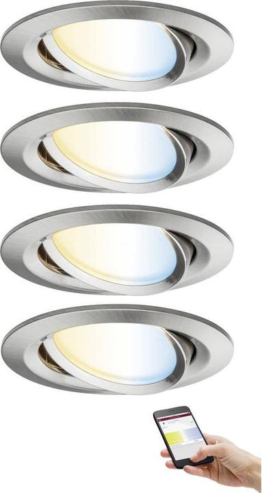 Productafbeelding Paulmann LED inbouwlamp Nova Plus Coin set van 4 (470 lm)