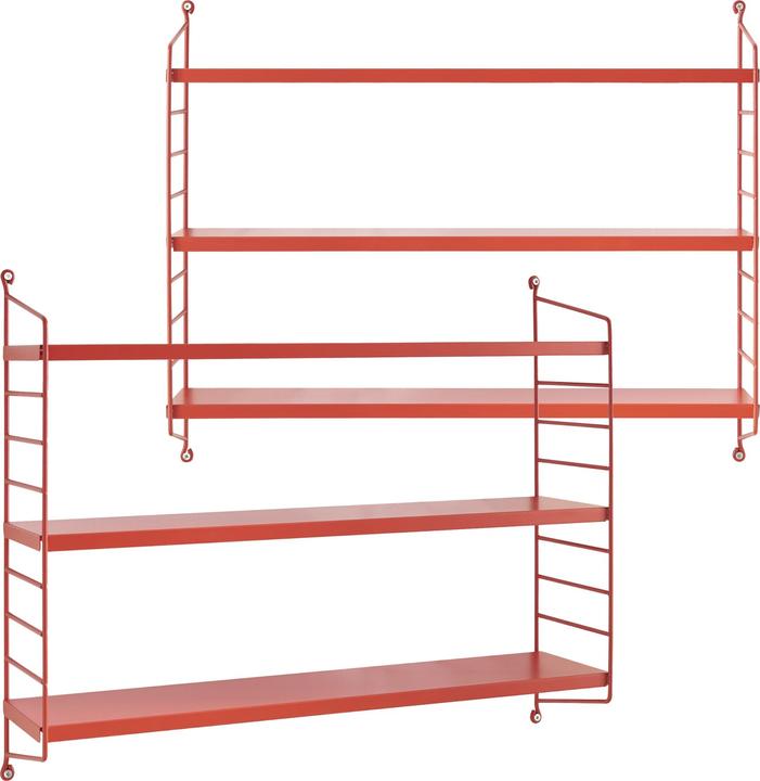 Image du produit En.Casa Étagère murale modulaire Strängnäs Lot de 2 Rouge