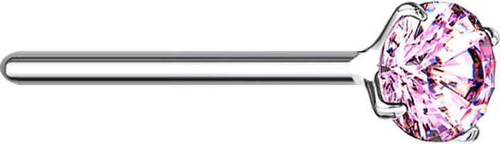 Produktbild Star Piercing Nasenstecker biegen silber runder Kristall pink gefasst (ohne Messing, 925 Sterlingsilber)