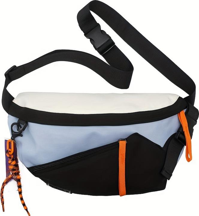 Only-Bags.Store Lässige Brusttasche mit Anhänger, Street Style Umhängetasche Crossbody Bags, multifunktionale Hip