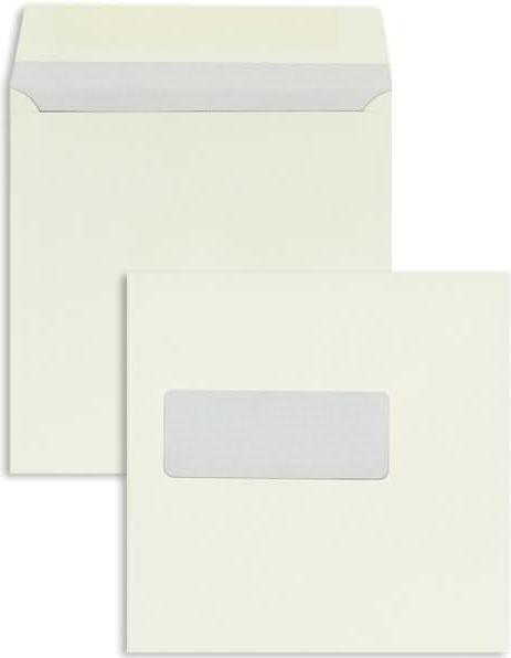 Produktbild Blanke Briefumschläge 155x155mm 100g/qm gummiert Sonderfenster VE=500 Stück weiss (500 x)