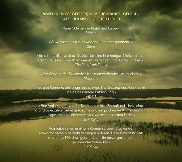 Produktbild Der Gesang der Flusskrebse (Deutsch, Delia Owens, 2021)