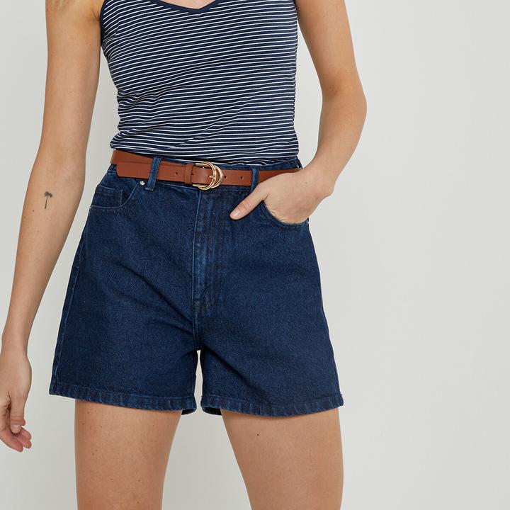 Produktbild La Redoute Collections Jeansshorts mit hohem Bund (42)