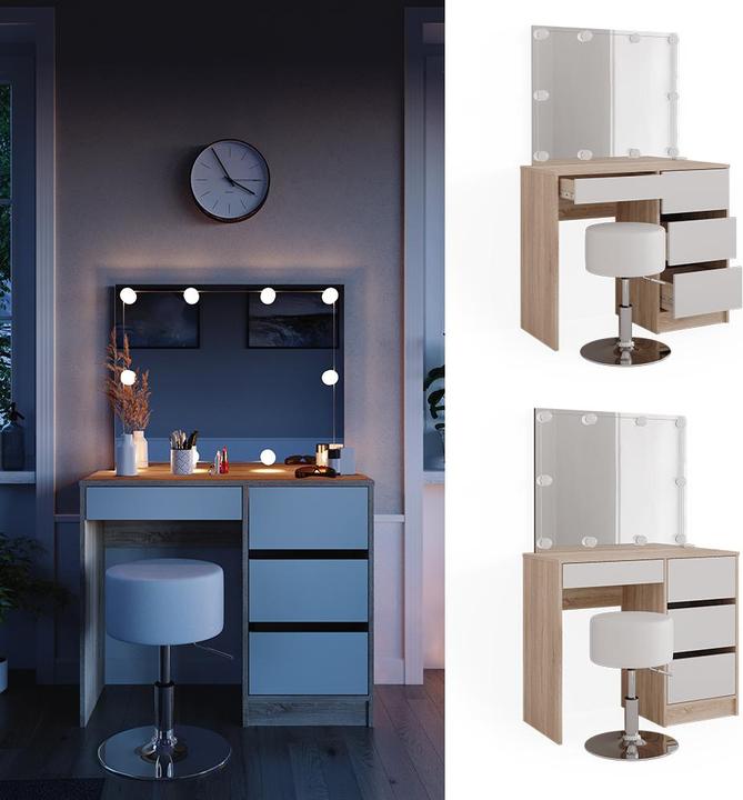Actual product image Vicco Sherry with stool and lighting (90 x 75 x 40 cm)