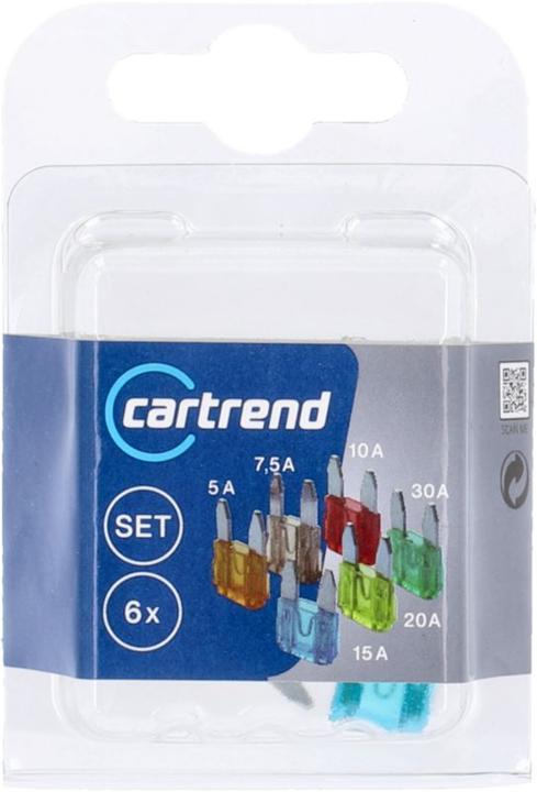 Cartrend KFZ-Flachstecksicherungen Mini, sortiert (30 A)