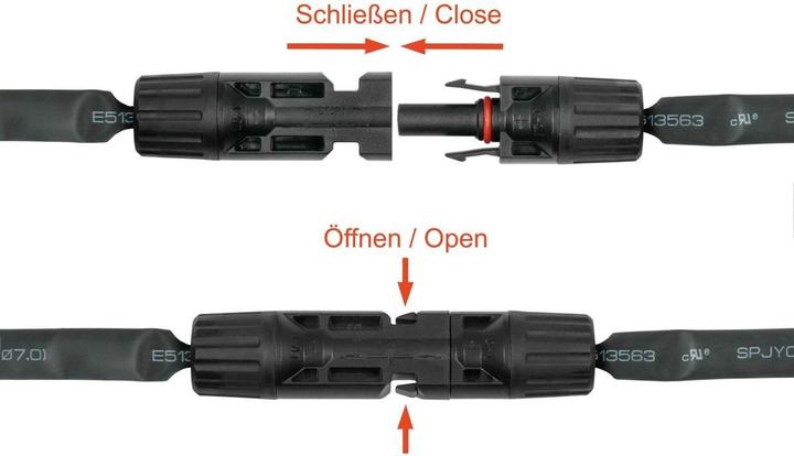 Produktbild Kabelmeister Solar-Fensterdurchführung kompatibel, paarweise, schwarz, flexible Länge: 30 cm (Solarkabel)