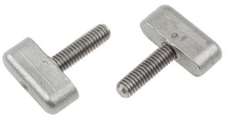 Actual product image Rs Pro Silver Wing Clamping Knob, M6, Threaded Stu (1 pcs.)