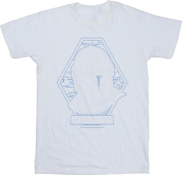 Immagine prodotto Star Wars The Mandalorian Outline Helm Diamond Maglietta Uomo (3XL)