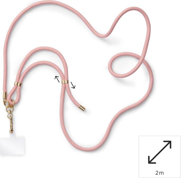 Produktbild Hama Handyband zum Umhängen, universal, verstellbar, Karabiner, 2 m, Nude/Gold