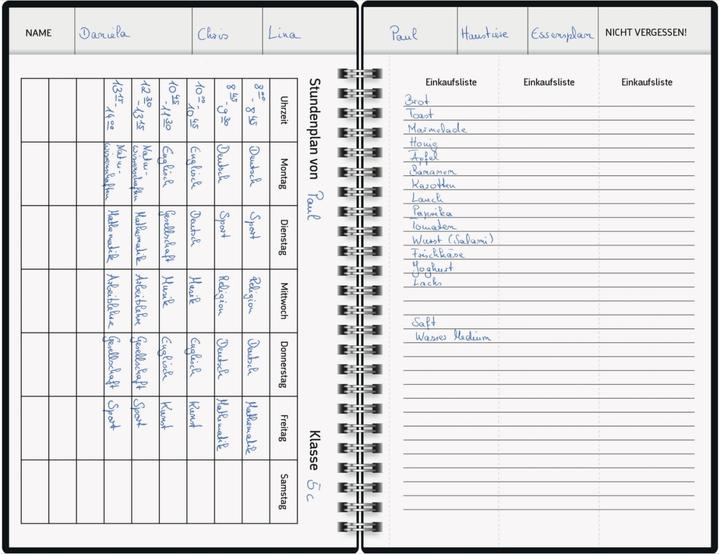Valeurs nutritives et ingrédients Calendrier en forme de livre Planificateur familial (A5, Allemand)