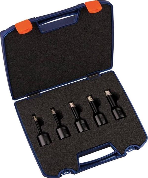 Actual product image Rotec Diamond dry drill bit set 5 pieces (6, 8, 10, 12, 14 mm)