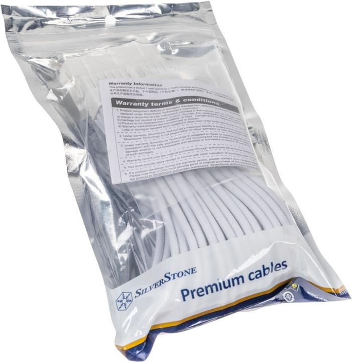 Actual product image Silverstone SST-PP07E-MBW-V2 - super flexible power supply extension cable, 1 x 24pin ATX, White