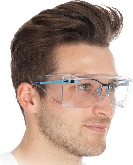 Productafbeelding Hygostar Veiligheidsbrillen voor brildragers, transparant plastic, polycarbonaat lenzen, kunnen perfect zijn