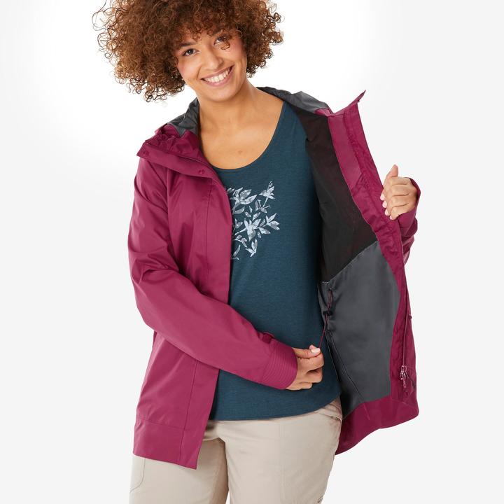 Produktbild Quechua Wanderjacke Damen wasserdicht - NH500 violett (L)