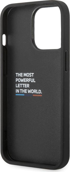 Actual product image BMW Case BMHCP14L22NBCK iPhone 14 Pro 6.1" czarny/black Leather Carbon (Apple iPhone 14 Pro)