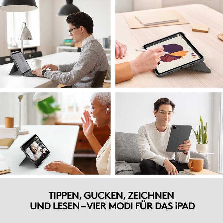 Actual product image Logitech Combo Touch - Grey - Us - Intnl (Eng. Int., A2068, A2230)