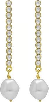 Image du produit Victoria Cruz Boucles d'oreilles drop de luxe avec cristaux et perles baroques Purpose A4666-07DT