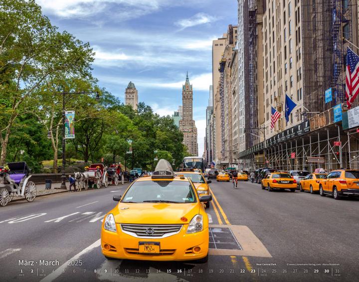 Actual product image New York 2025 Large Format Calendar 58 x (Hardcover, German)