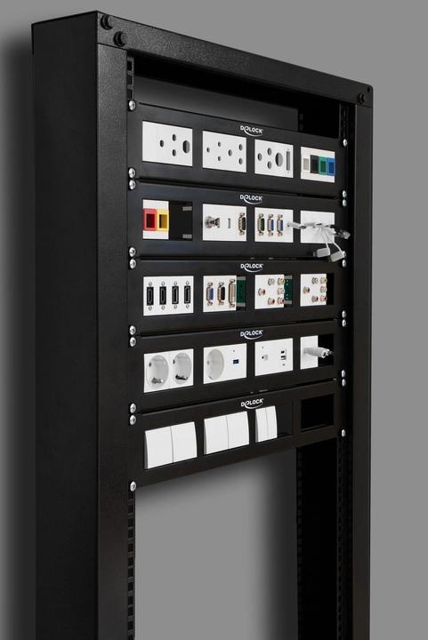 Produktbild Delock Easy 45 48,30cm (19") Patchpanel Ausschnitt 4 x 90,5 x 45,2 mm, 2 HE, schwarz