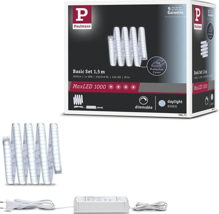 Immagine prodotto Paulmann Set di strisce MaxLED 1000 (Bianco freddo, 150 cm, Interno)
