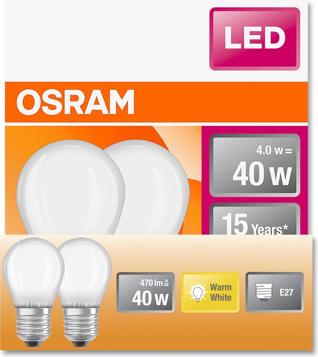 Produktbild Osram Star Classic P40 (E27, 4 W, 470 lm, 2 x, E)