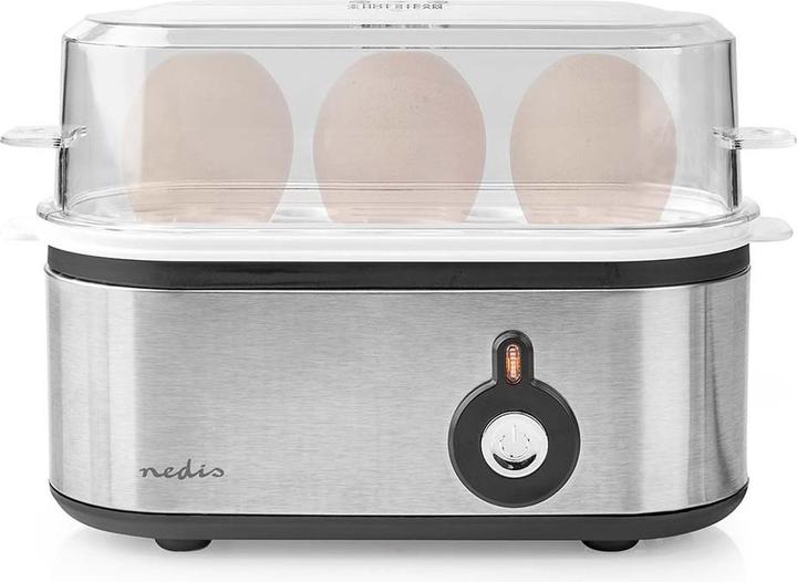 Actual product image Nedis Egg boiler - Lid & holder are dishwasher safe - Egg holder with measuring cup - Soft, With (EU plug)