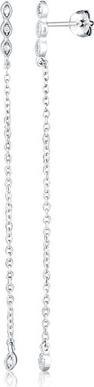 JVD Long Silver Earrings With Zircons