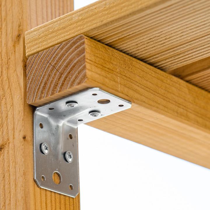 Produktbild Helpmate Lochplattenwinkel 100x100x90, verzinkt, 12 Stück, mit Sicke (Lochplattenwinkel, 12 Stk.)