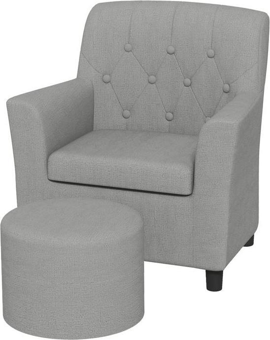 Swisshandel24 Kindersessel Kindersofa mit Fusshocker Kindercouch ab 18 Monaten Grau (Canapé pour enfants, Fauteuil pour enfants)