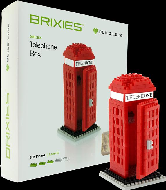 Actual product image Brixies Phone booth London red