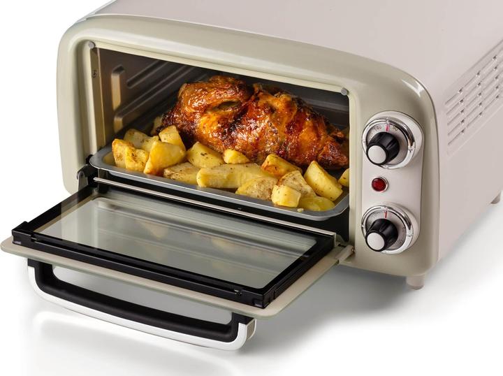 Produktbild Ariete Mini-Backofen Vintage Beige (weiss/hellgrün, 800 Watt, 10 Liter)