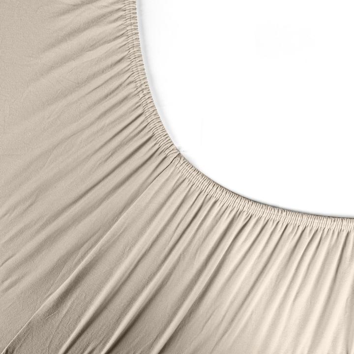 Image du produit Eurofirany Jersey -feuille de coton élastique 90x200 cm beige couleur 190 g/m2 Eurofirana prime (90 x 200 cm)