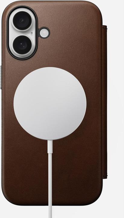 Actual product image Nomad Modern Leather Folio - Brown - iPhone 16 (Apple iPhone 16)