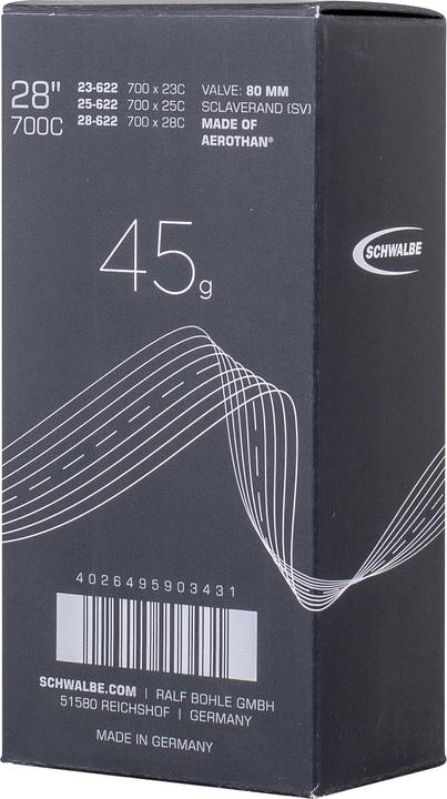 Actual product image Schwalbe SV 20E Aerothan TPU (Presta (SV), 28", 80 mm)