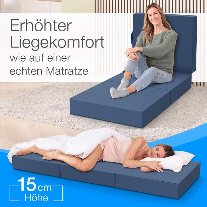 Image du produit Bestschlaf Klappmatratze, 3-teilige Faltmatratze, Reisebett, Gästematratze (75 x 195 cm, Noyau de mousse)