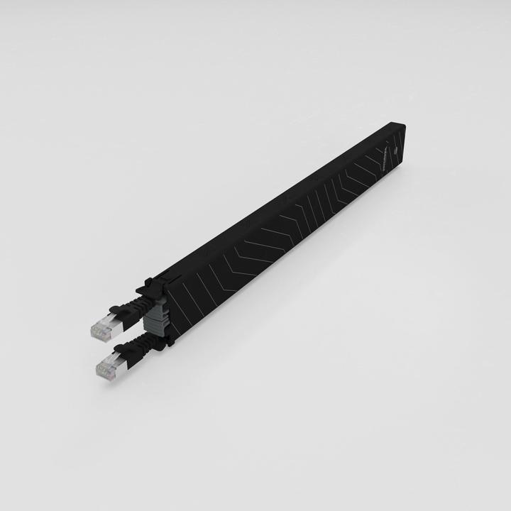 Produktbild PATCHBOX one / Cassette / 8RU / Cat 6A, STP, 0.8 m, Schwarz (U/FTP, CAT6a, 0.80 m)