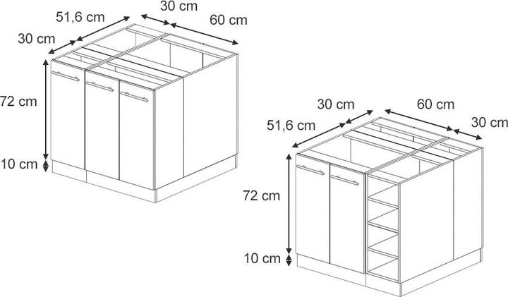 Actual product image Vicco Kücheninsel Fame-Line (90 x 81.5 x 82 cm)