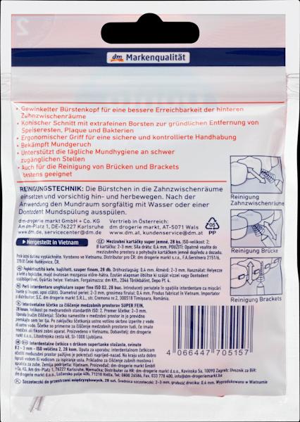 Valori nutrizionali e ingredienti dm Dontodent Scovolini interdentali rosa angolati 0,4 mm ISO 2 (28 x, 0.40 mm)