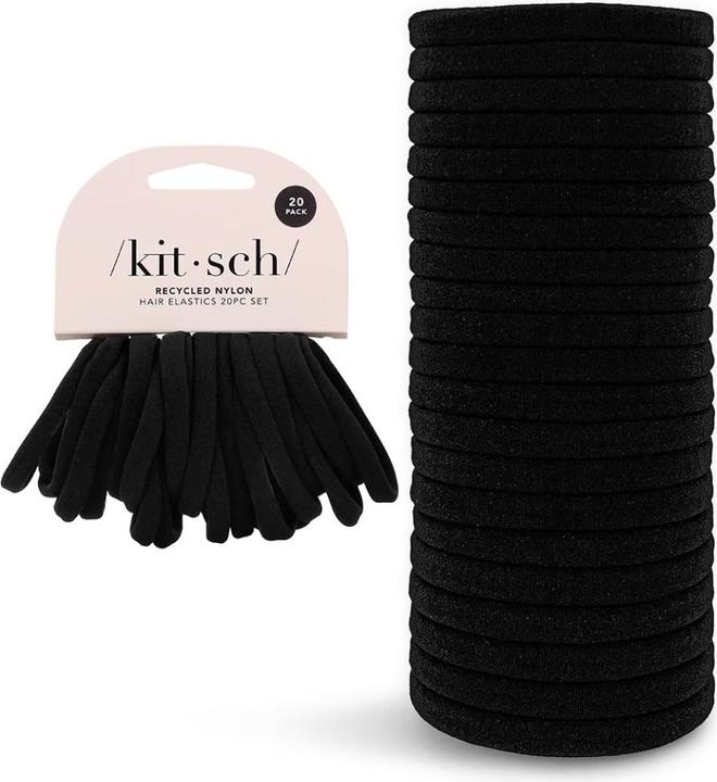 Kitsch Nylon Gummibänder 20 teiliges Set Schwarz (Set)