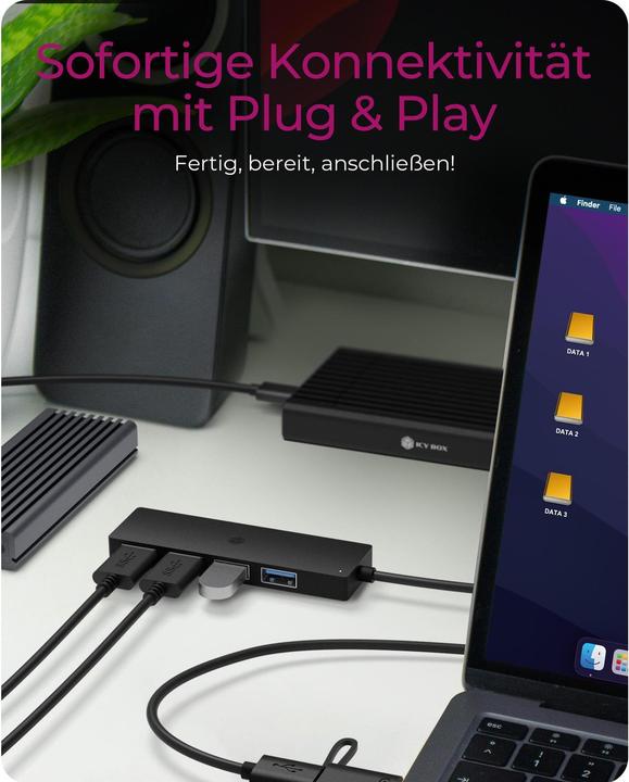 Actual product image Icy Box IB-HUB1424-C3 (USB-A, USB-C, 4 Ports)