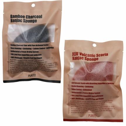 Image du produit Purito Éponge Konjac Jeju Volcanic (Chiffons de nettoyage)