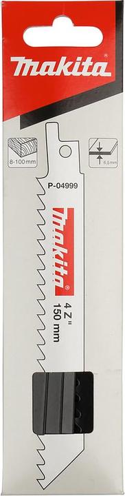 Produktbild Makita P-04999 Recipro-Sägeblatt Holz, ideal für JR102DWE, 150 mm, VE: 5 Stück, 46x400 mm