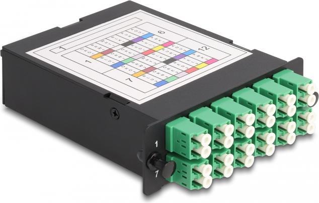 Image du produit Delock FO HD (High Density) Cassette MPO mâle vers 12 x LC Duplex femelle, 24 fibres, monomode, polar...