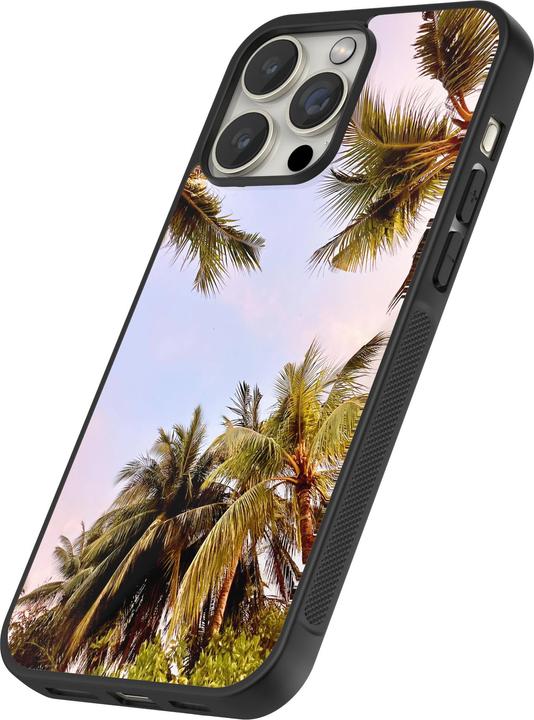 Produktbild PhoneLook Hülle Silikon schwarz Summer 2023 palm tree vibe (Apple iPhone 15 Pro)