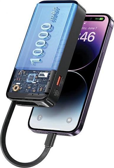 Immagine prodotto Usams Powerbank ze zwijanym kablem Retrattile Lightning 10000 mAh PD 20W Fast Charge XY Series biał (10000 mAh, 50 W)