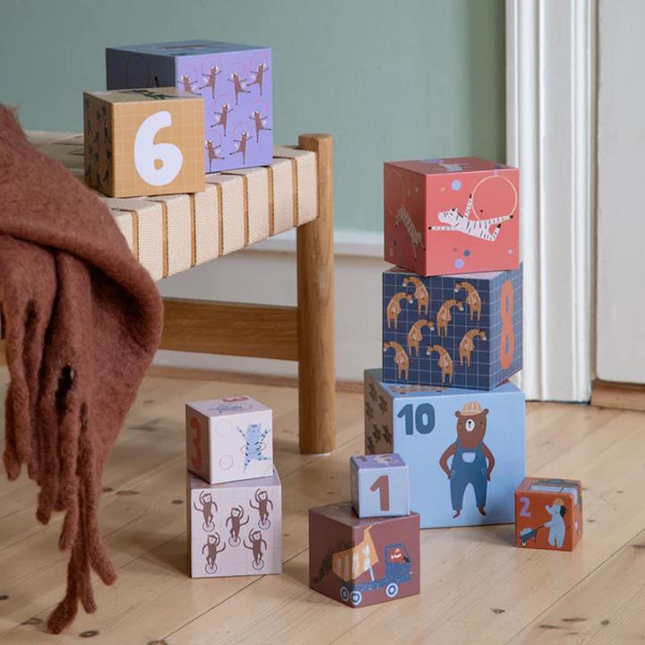 Actual product image Sebra Stacking blocks, 10 pcs, Toes/Builders, FSC™Mix
