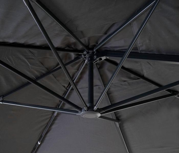 Produktbild Mendler Gastronomie-Ampelschirm HWC-A96, 3x4m (Ø5m) Polyester/Alu, anthrazit ohne Ständer, drehbar (1.04 m)