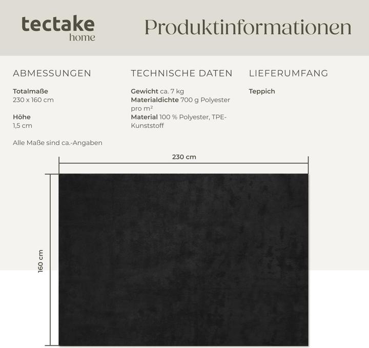 Actual product image tectake Short pile carpet Soft Zone (160 x 230 cm)