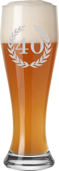 Actual product image Luxentu Weizenbierglas mit Gravur 40. Jubiläum (0.50 l, 1 x)